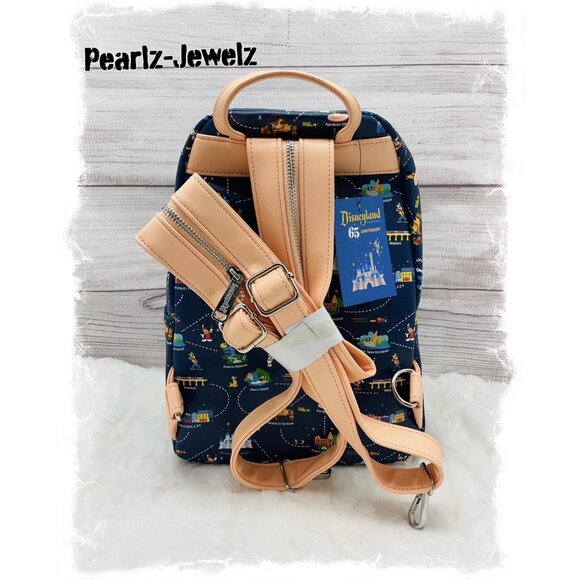 Loungefly Disneyland 65th Anniversary Map Convertible Mini Backpack BoxLunch NWT main image 4